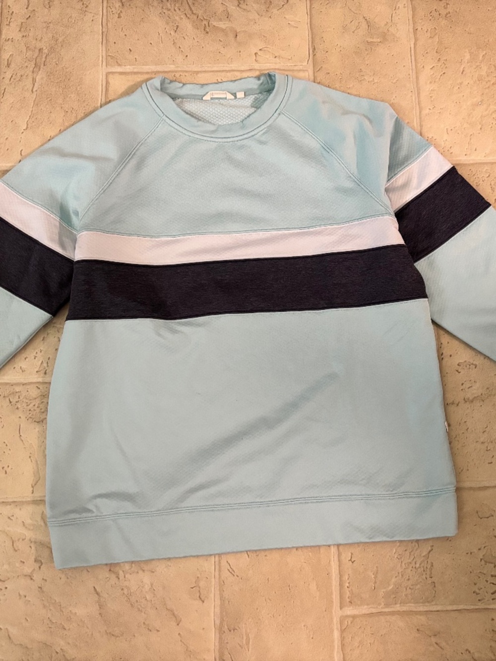 Long sleeve Cotopaxi men’s shirt light blue white and denim blue